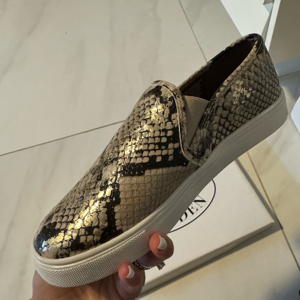 Steve Madden Snakeskin Pattern Slip-On Sneakers